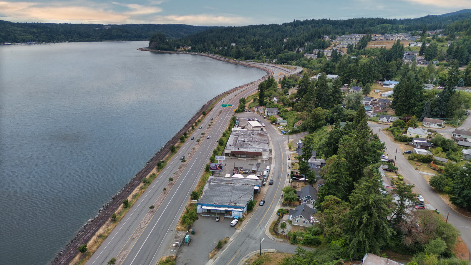 Puget Sound waterfront aerial view