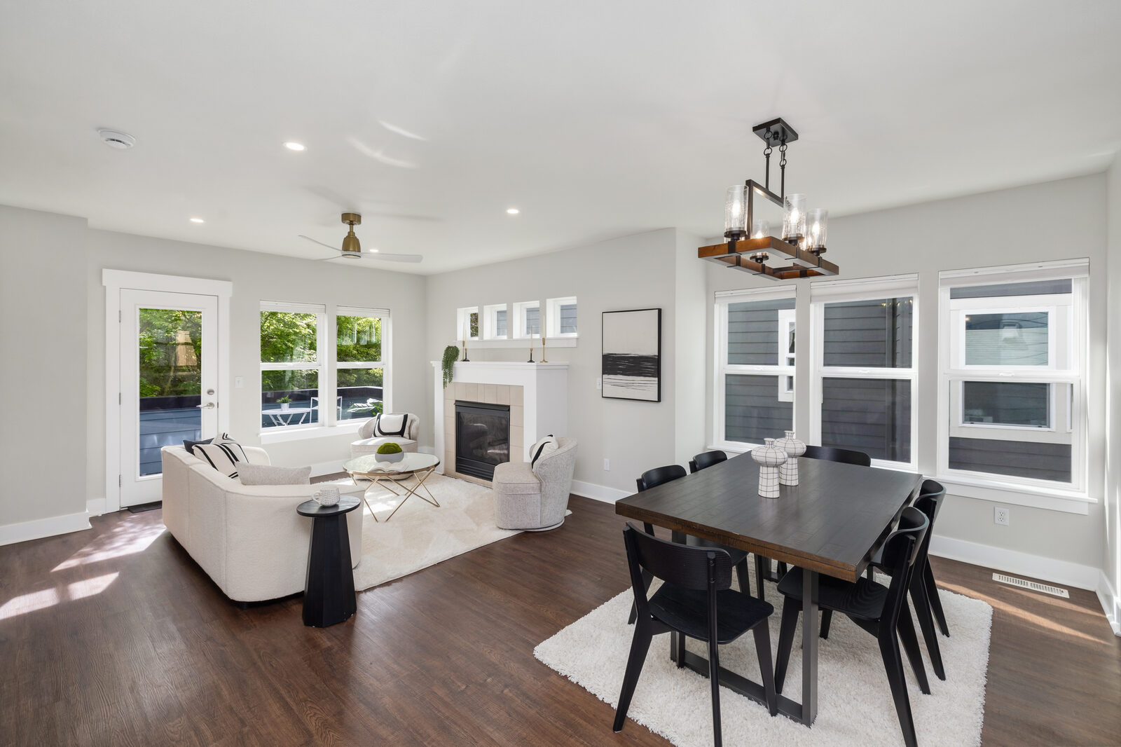 Dining room and kitchen