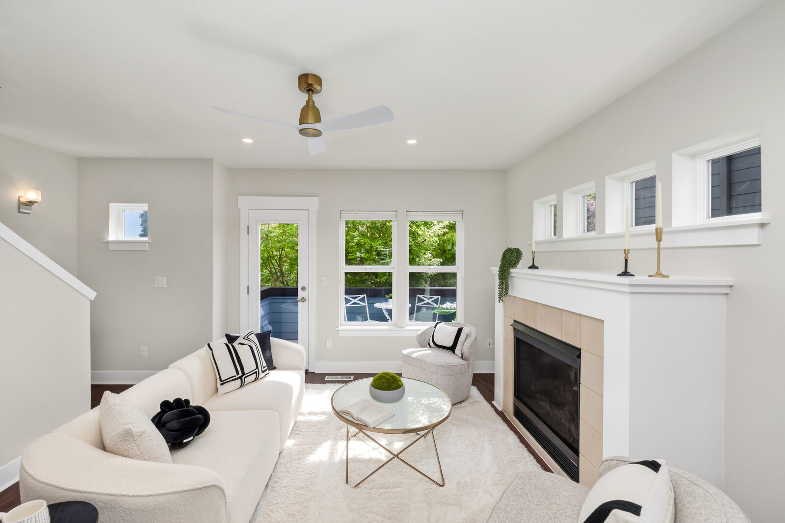 Living room fireplace angle